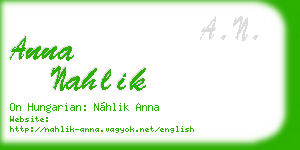 anna nahlik business card