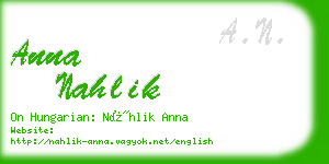 anna nahlik business card